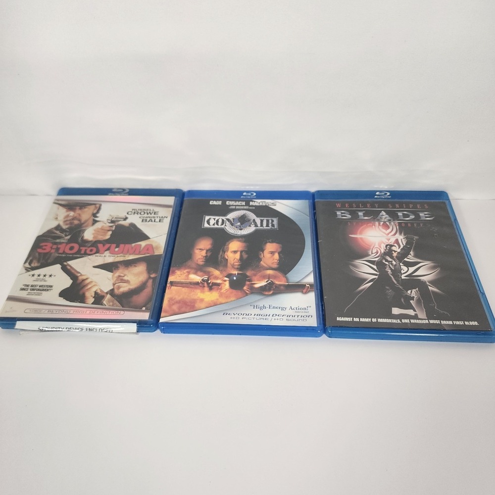 Blu-ray Movie Lot Blade Con Air 3:10‎ to Yuma Action Western Tested